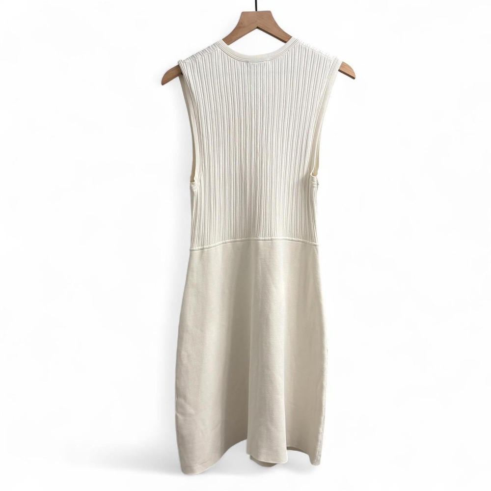 Sandro Cream Sleeveless Button-Front Knit Dress - Picture 4 of 8